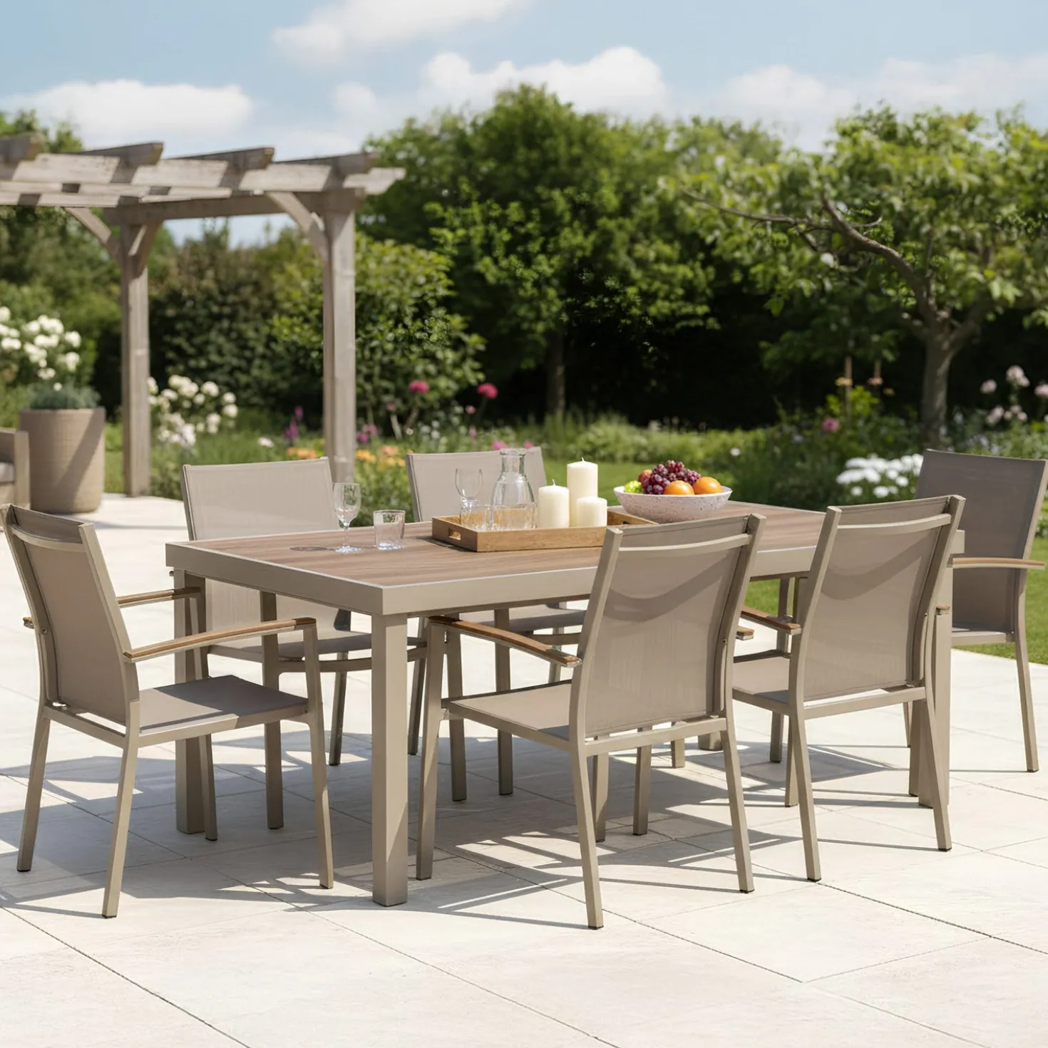 Tavolo da giardino allungabile 90 180x90x75,5 cm - Piazza caffè