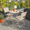 Tavolo da giardino pieghevole tondo 60x71 cm argilla Greensboro