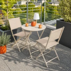 Tavolo da giardino pieghevole tondo 60x71 cm argilla Greensboro