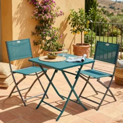 Tavolo da giardino pieghevole 71x70x70 cm Greensboro blu