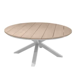 Tavolo da giardino rotondo acacia bianco 160x75 cm Oriengo