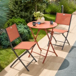 Tavolo da giardino tondo 60x71 cm Greensboro rosso ambra