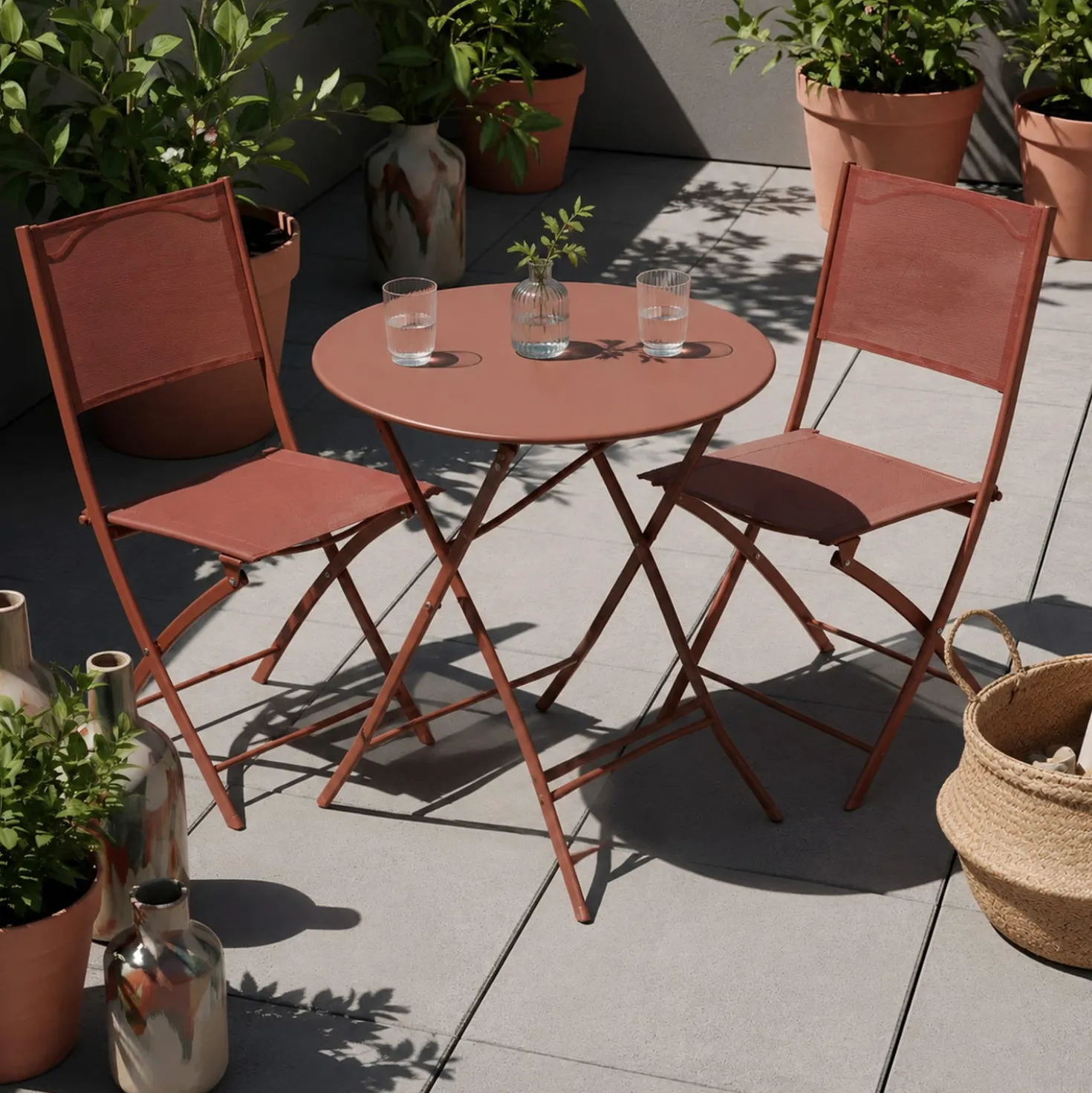 Tavolo da giardino 60x71 cm pieghevole mogano Greensboro