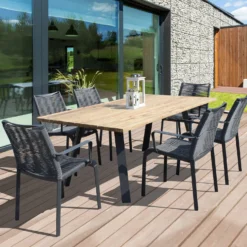 Tavolo da giardino 200x74x100 cm antracite