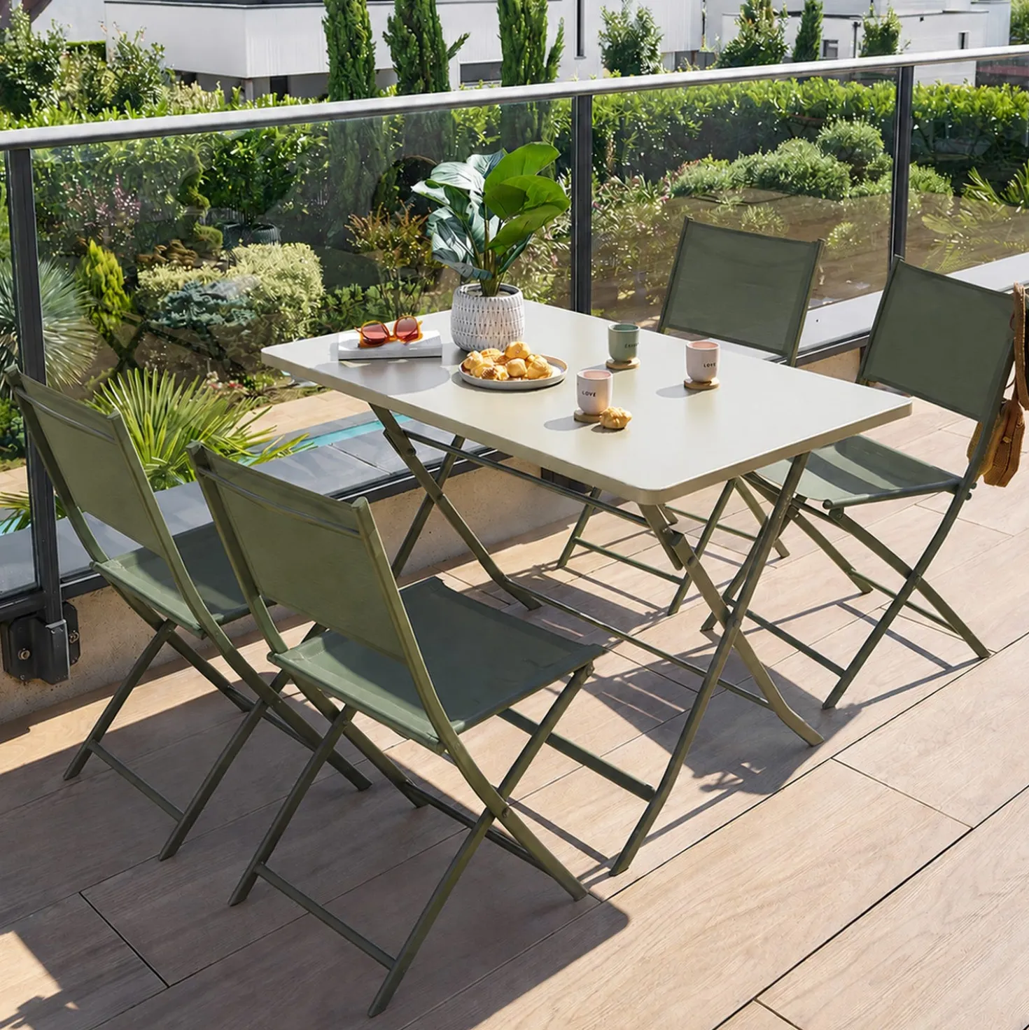 Tavolo da giardino 110x71x70 cm Greensboro alloro