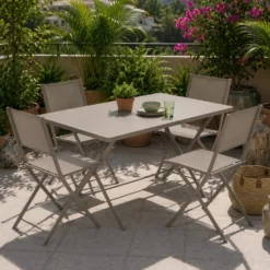 Tavolo da giardino 110x70x71 cm pieghevole caffè Greensboro
