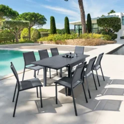Tavolo estensibile in alluminio, da 90/180X90X75 cm