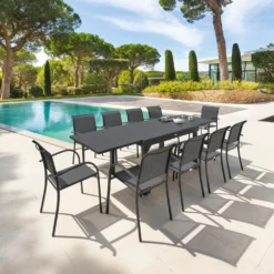 Tavolo estensibile in alluminio, da 200/320x100x75 cm