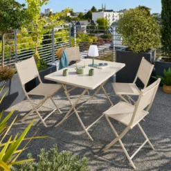 Tavolo pieghevole 110x70x71 cm Greensboro argilla