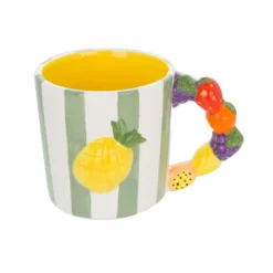 Tazza ananas righe verdi 530 ml Florafruit ceramica