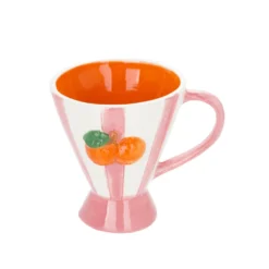 Tazza arance righe rosa 230 ml Florafruit ceramica