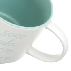 Tazza bianca 550 ml porcellana scritta Non sono in ritardo