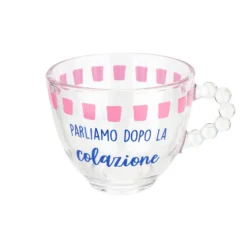 Tazza caffè vetro 190 ml Parliamone dopo Color Bloom