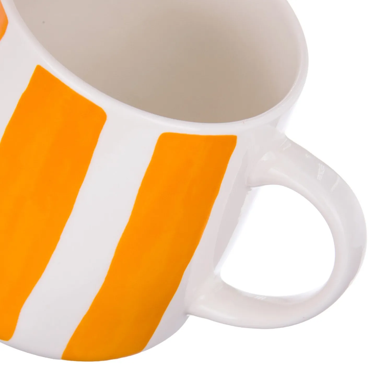 Tazza ceramica 380 ml righe arancio Color Bloom