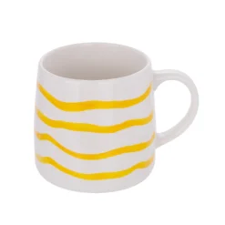 Tazza ceramica 380 ml righe giallo Color Bloom