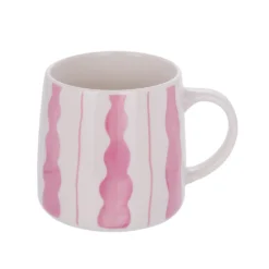 Tazza ceramica 380 ml righe rosa Color Bloom