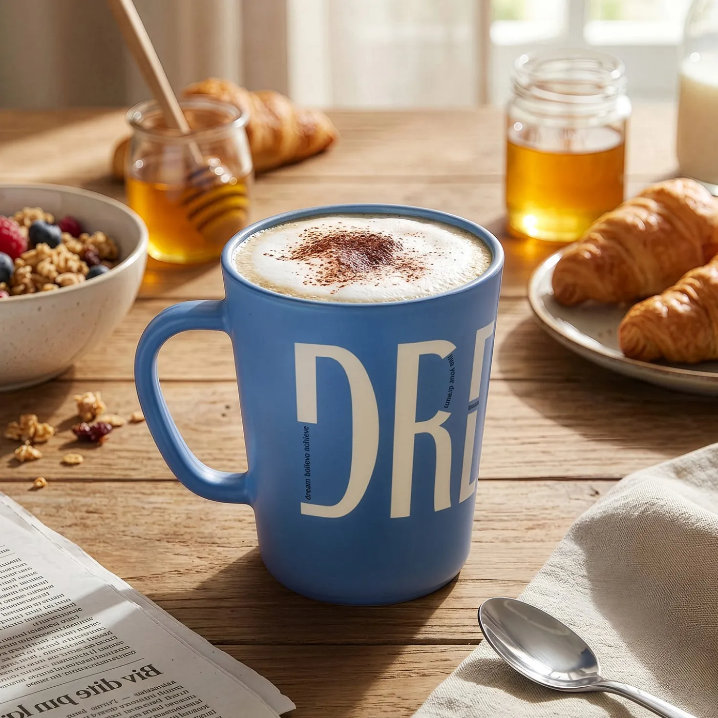Tazza in vetro 370 ml scritta Dream Glassy