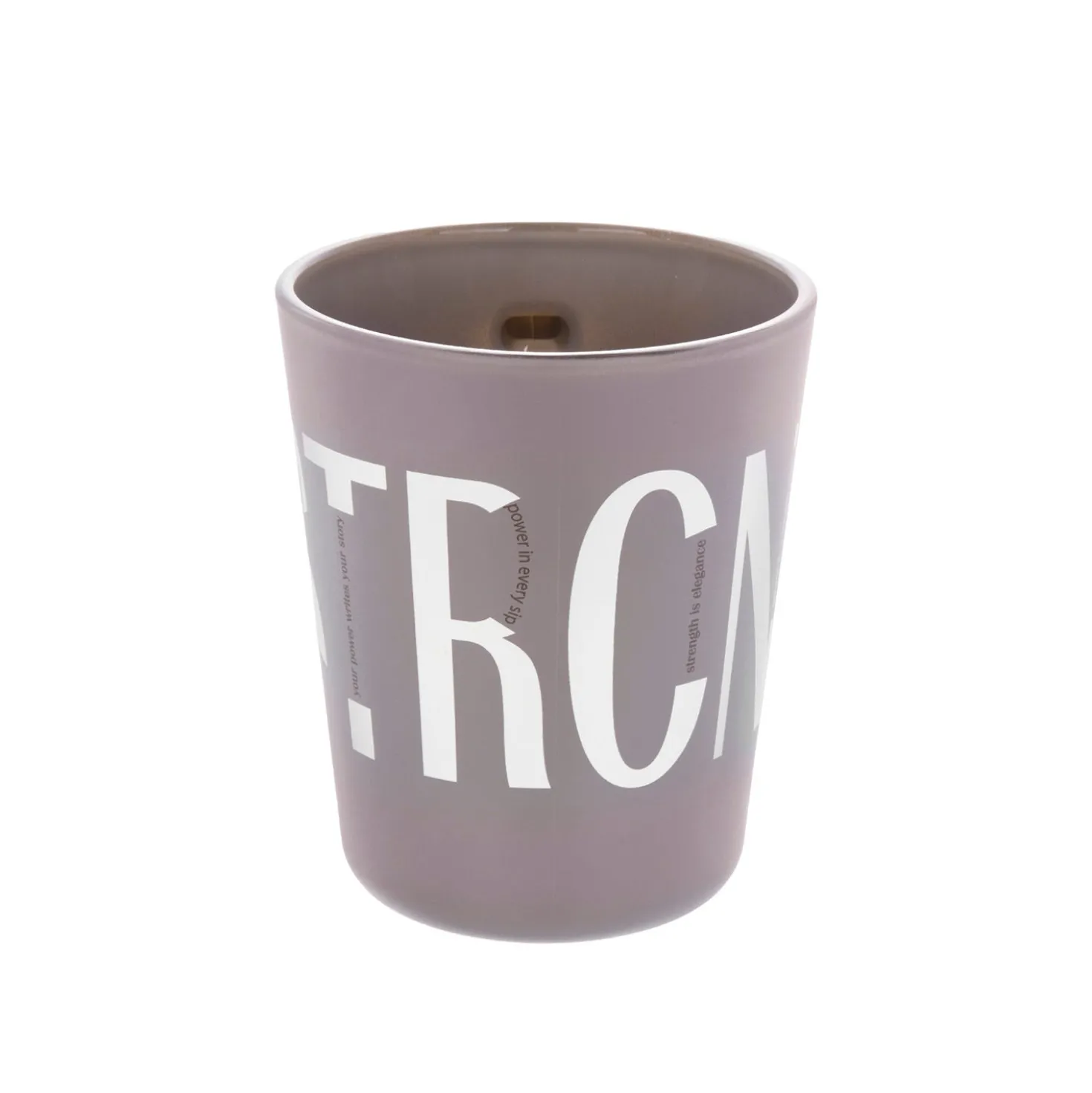 Tazza in vetro 370 ml scritta Strong Glassy