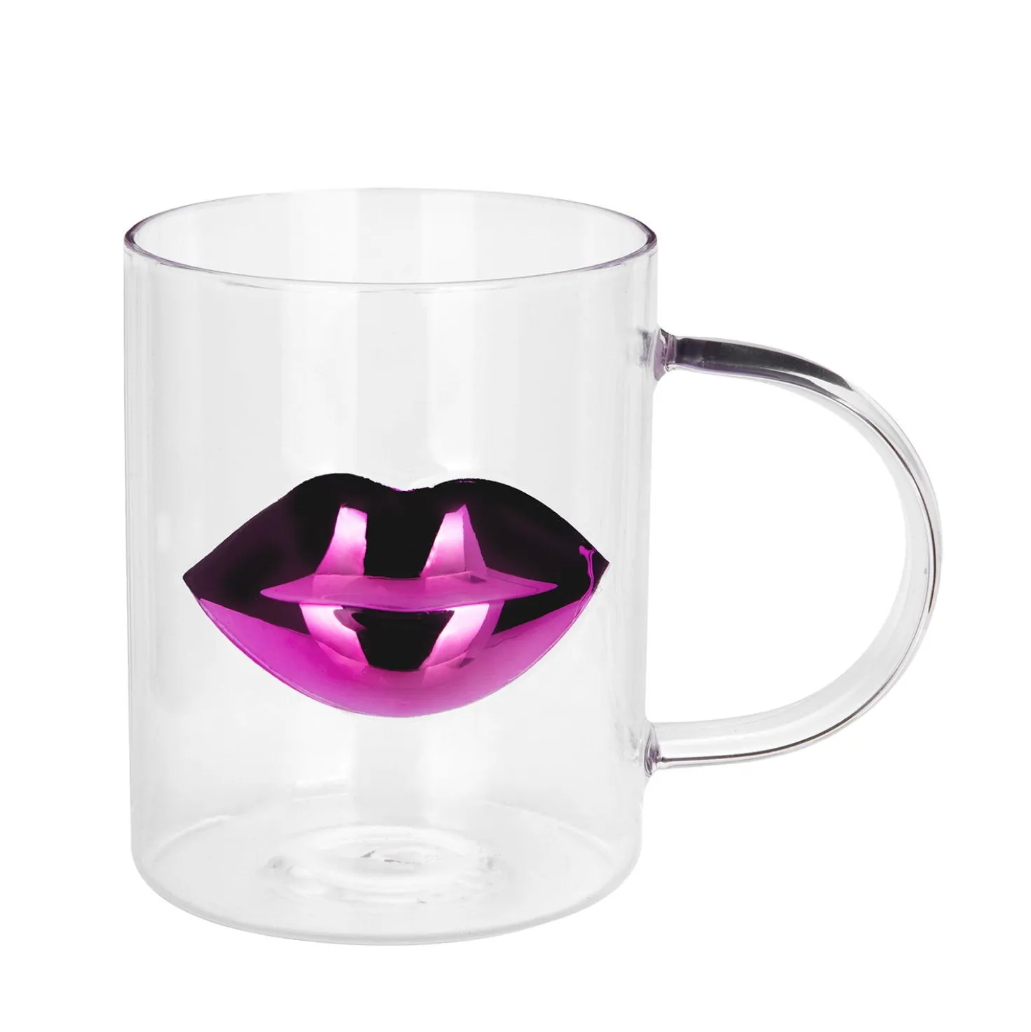 Tazza labbra rosa vetro 390 ml