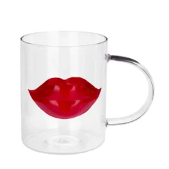 Tazza labbra rosso vetro 390 ml