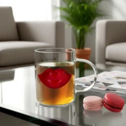Tazza labbra rosso vetro 390 ml