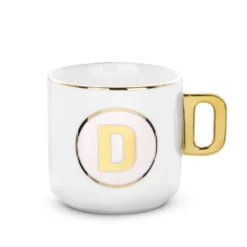 Tazza lettera D con manico oro 360 ml