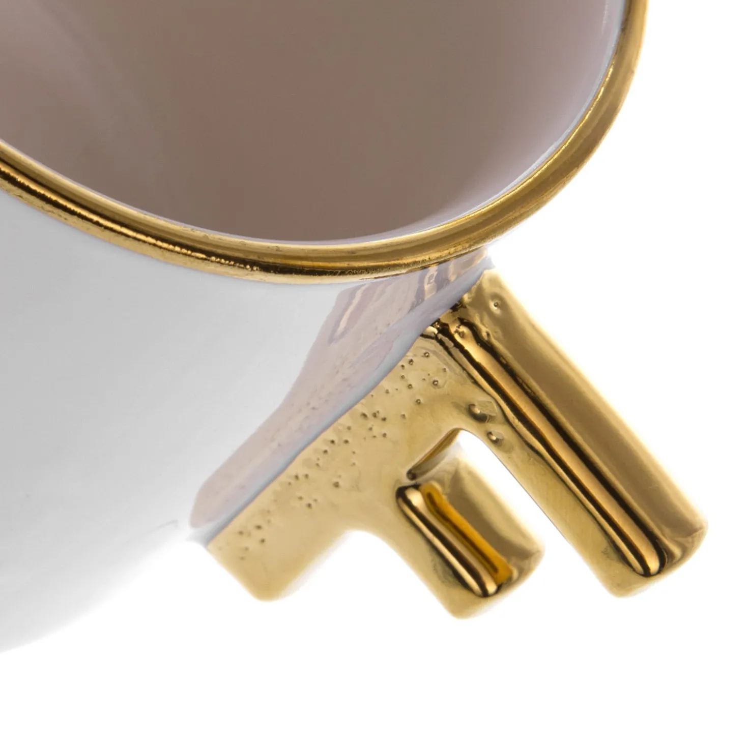Tazza lettera F con manico oro 360 ml
