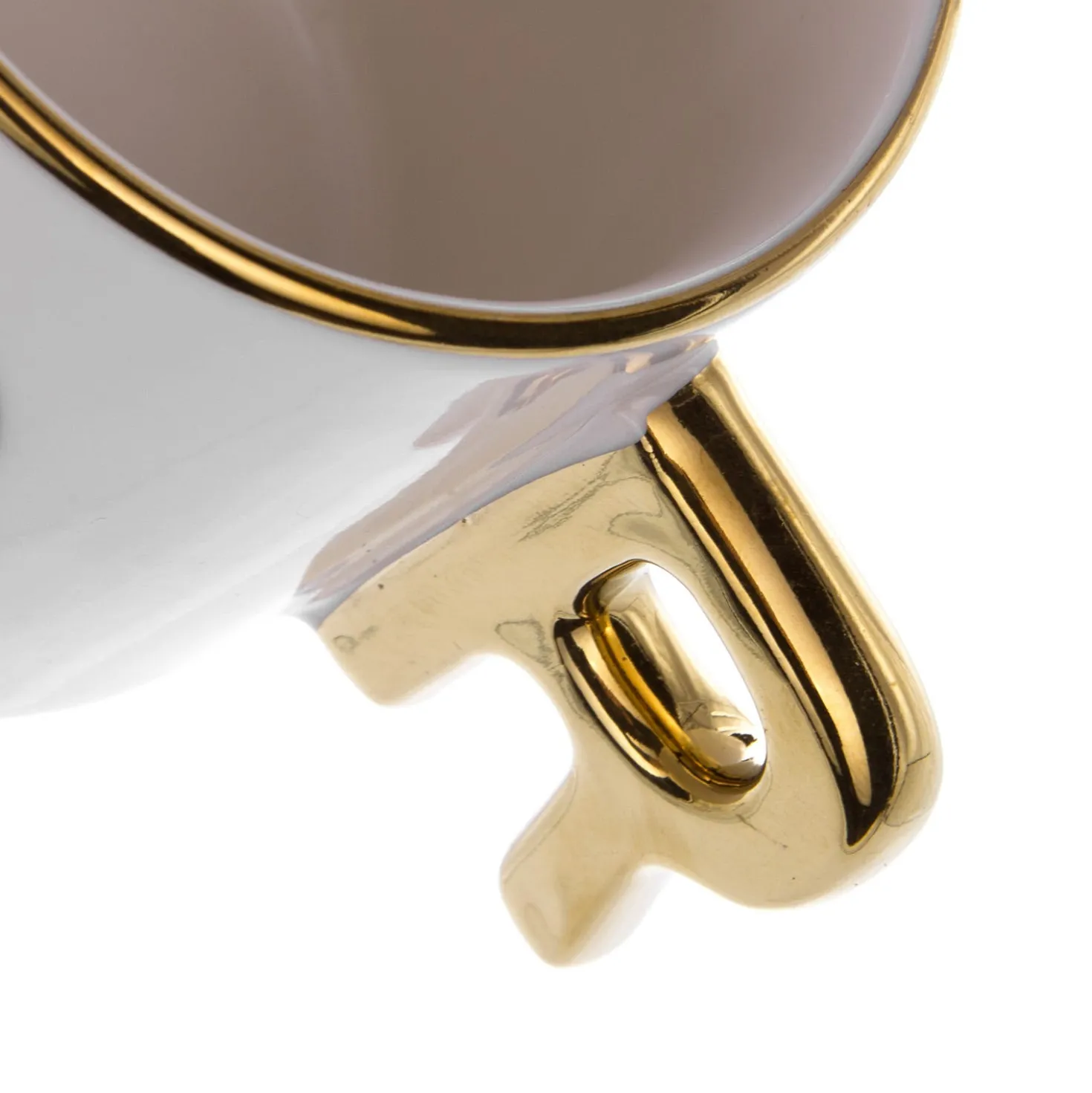 Tazza lettera R con manico oro 360 ml