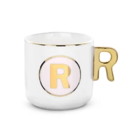 Tazza lettera R con manico oro 360 ml