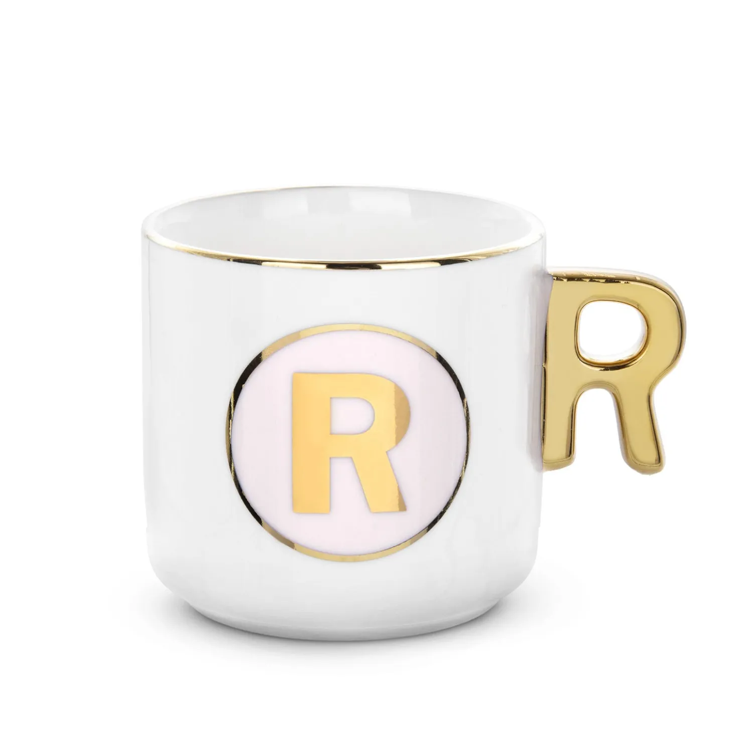 Tazza lettera R con manico oro 360 ml