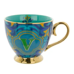 Tazza lettera V porcellana 450 ml Royal Garden