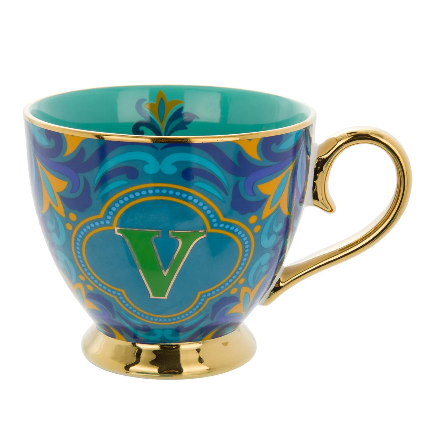 Tazza lettera V porcellana 450 ml Royal Garden