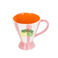 Tazza limoni righe rosa 230 ml Florafruit ceramica