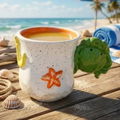 Tazza 490 ml manico granchio ceramica