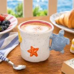 Tazza 490 ml manico tartaruga ceramica