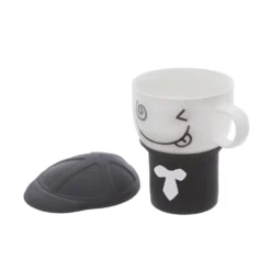 Tazza Mug con emoticon e coperchio
