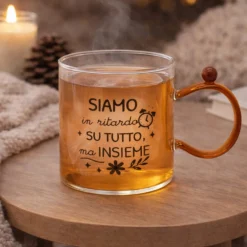 Tazza mug 350 ml in vetro arancione Cheer Up