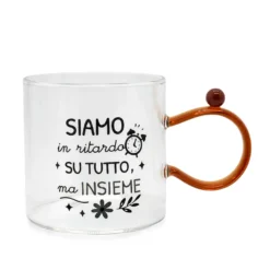 Tazza mug 350 ml in vetro arancione Cheer Up