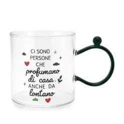 Tazza mug 350 ml in vetro verde Cheer Up