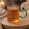 Tazza mug 350 ml in vetro verde chiaro Cheer Up
