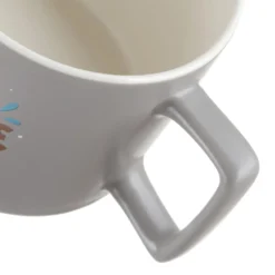 Tazza mug scritta 450 ml in porcellana grigio opaco