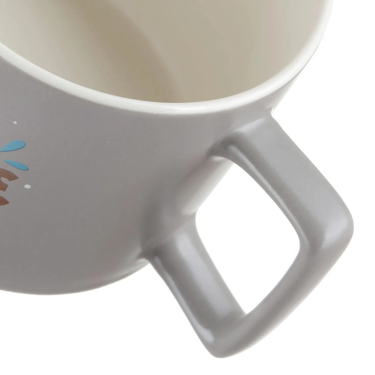 Tazza mug scritta 450 ml in porcellana grigio opaco