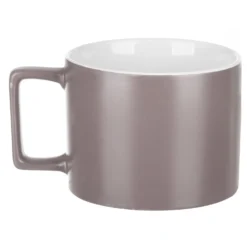 Tazza mug scritta 450 ml in porcellana grigio opaco