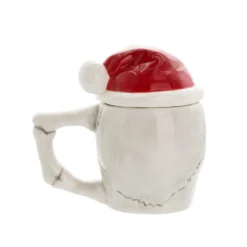 Tazza mug teschio con coperchio natalizio ceramica 460 ml