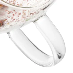 Tazza mug vetro borosilicato Love Christmas glitter 300 ml