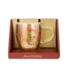 Tazza mug vetro borosilicato natalizia glitter 300 ml