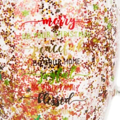 Tazza mug vetro borosilicato natalizia glitter 300 ml