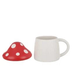 Tazza natalizia fungo rosso 400 ml ceramica