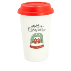 Tazza natalizia 300 ml coperchio Merry Christmas