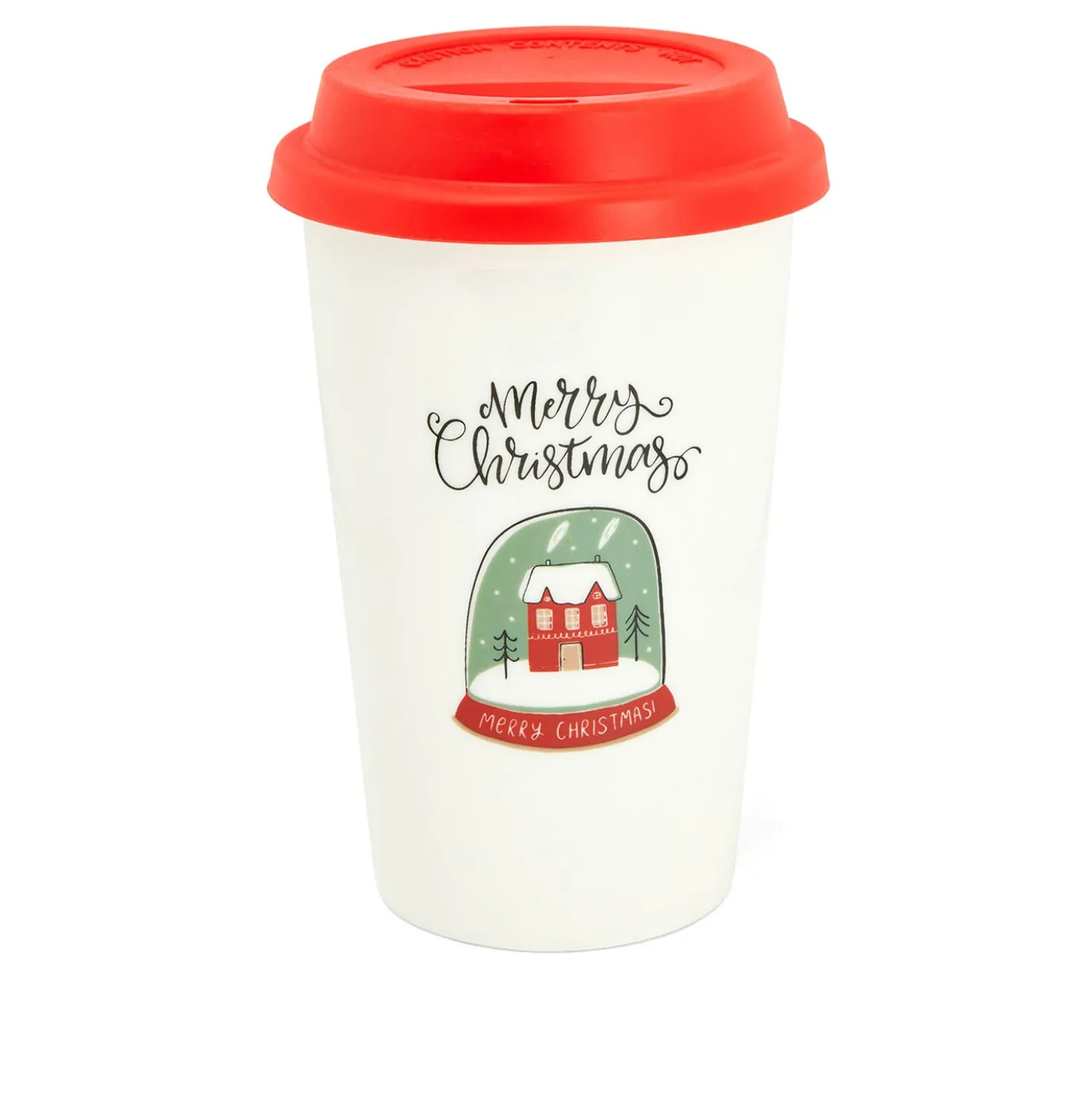 Tazza natalizia 300 ml coperchio Merry Christmas